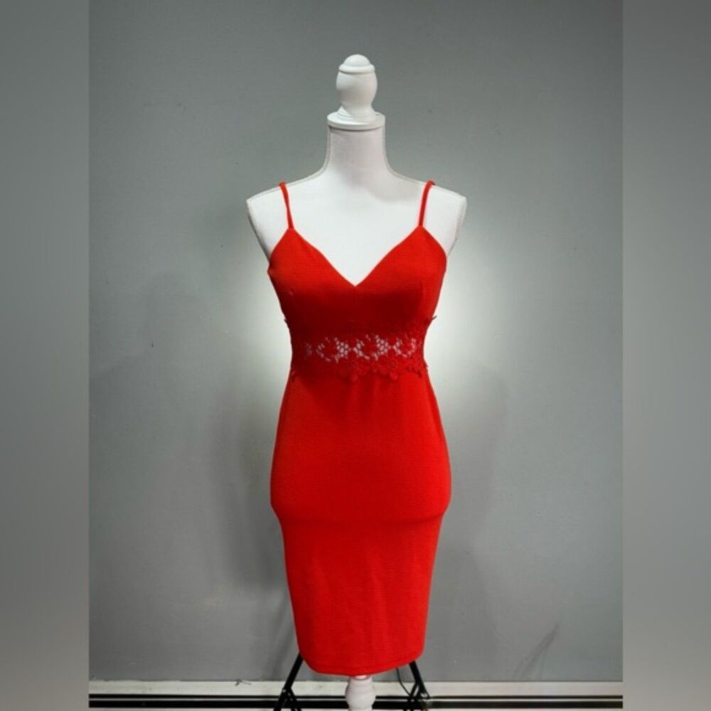 Clearout! Tomato Red Iris Strappy Dress Size S EUC